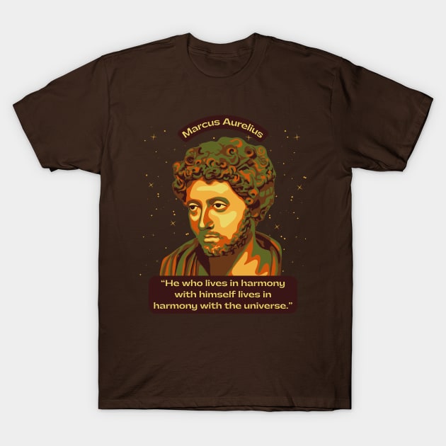 Marcus Aurelius Portrait and Quote T-Shirt by Slightly Unhinged